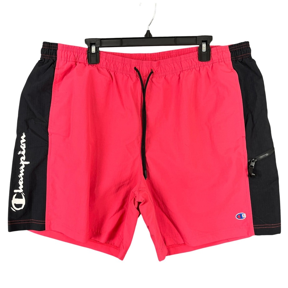 Champion‎ Colorblock Ripstop Shorts Mens XL Zipper Pocket Athletic Gym Training
